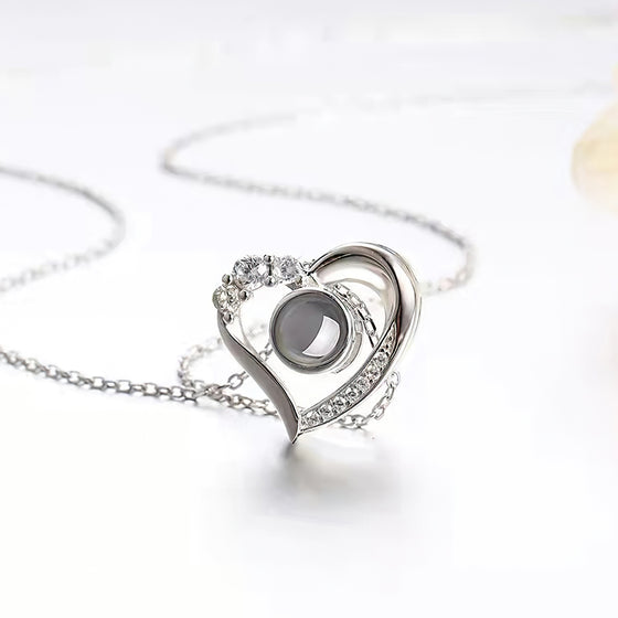 Personalized Heart-Shaped Projection Necklace – 925 Sterling Silver