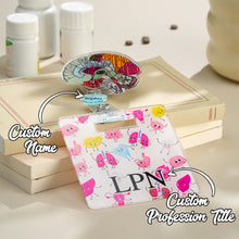 Load image into Gallery viewer, Personalized Anatomical Organ Badge Reel Charm – Retractable ID Holder for Nurses and Doctors
