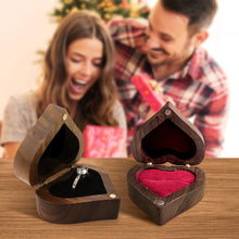 Load image into Gallery viewer, Personalized Wooden Heart Ring Box for Proposals and Engagements
