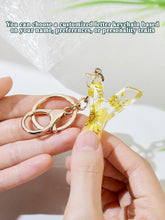 Load image into Gallery viewer, Personalized Name Light Yellow Dried Flower Letter Keychain – Custom Alphabet Bag Charm
