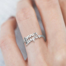 Load image into Gallery viewer, Custom Double Names Ring – 925 Sterling Silver
