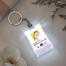 Load image into Gallery viewer, Custom Photo Quicksand Keychain with Scannable Music Code &amp; LED Light
