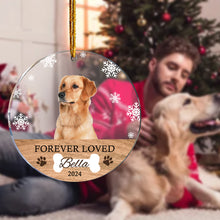 Load image into Gallery viewer, Personalized Memorial Dog Photo Christmas Ornament
