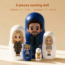 Load image into Gallery viewer, Personalized Portrait Nesting Doll Custom Photo Family Portrait Cartoon Style Gift Photo Christmas Gift
