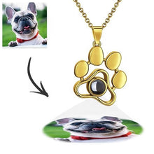 Load image into Gallery viewer, Custom Cat Paw Color Photo Projection Necklace – Copper