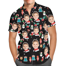 Load image into Gallery viewer, Custom Face Candy Cane Christmas Hawaiian Shirt – Personalized Holiday Gift
