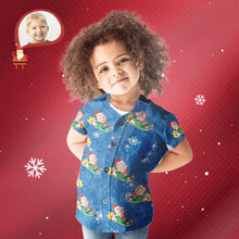 Load image into Gallery viewer, Kids’ Custom Face Santa Claus Hawaiian Shirt – Funny Christmas Gift
