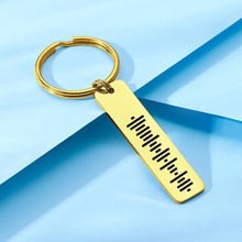 Load image into Gallery viewer, Personalized Stainless Steel Music Keychain with Single-Side Engraved Scannable Code
