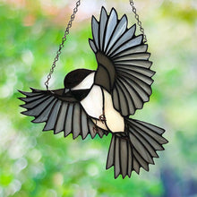 Load image into Gallery viewer, Glass Black Bird Suncatcher – Window &amp; Wall Hanging Gift for Bird Lovers
