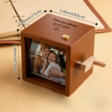 Load image into Gallery viewer, Custom Text &amp; Photo Flipbook Frame Animation Machine without Music Detachable Photos Hand-cranked Flipbook Box with Light Anniversary Gifts
