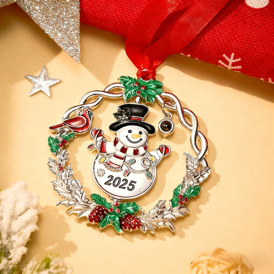 Personalized Photo Snowman Projection Ornament – 2025 Christmas Tree Decoration