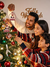 Load image into Gallery viewer, Personalized Snowman Family Name Christmas Ornament – Snowball Family Gift
