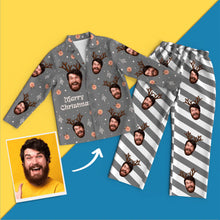 Load image into Gallery viewer, Custom Face Elk Christmas Pajamas – Long Sleeve Set

