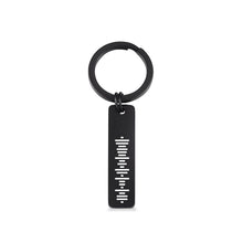 Load image into Gallery viewer, Personalized Stainless Steel Music Keychain with Single-Side Engraved Scannable Code
