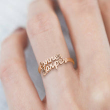 Load image into Gallery viewer, Custom Double Names Ring – 925 Sterling Silver