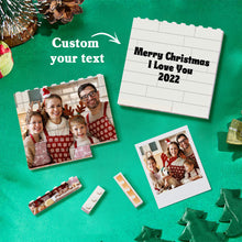 Load image into Gallery viewer, Personalized Building Brick Puzzle Photo Block Christmas Ornament
