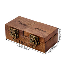 Load image into Gallery viewer, Personalized Wooden Double Ring Bearer Box
