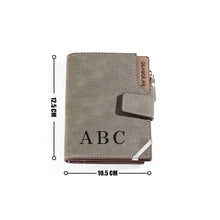 Load image into Gallery viewer, Personalized Photo Men’s Foldable Leather Wallet with Custom Text
