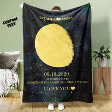 Load image into Gallery viewer, Custom Moon Phase Blanket – Personalized Names Multistyle Background Gift