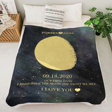 Load image into Gallery viewer, Custom Moon Phase Blanket – Personalized Names Multistyle Background Gift