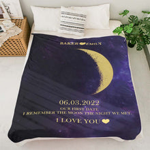 Load image into Gallery viewer, Custom Moon Phase Blanket – Personalized Names Multistyle Background Gift
