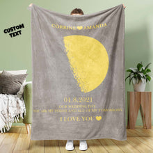 Load image into Gallery viewer, Custom Moon Phase Blanket – Personalized Names Multistyle Background Gift