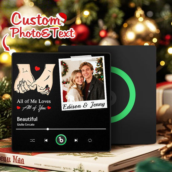 FridgeBeats Framed 4.0 Custom Photo “All of Me Loves All of You” Music Fridge Magnet – Colorful Frame Gift