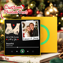 Load image into Gallery viewer, FridgeBeats Framed 4.0 Custom Photo “All of Me Loves All of You” Music Fridge Magnet – Colorful Frame Gift
