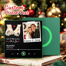 Load image into Gallery viewer, FridgeBeats Framed 4.0 Custom Photo “All of Me Loves All of You” Music Fridge Magnet – Colorful Frame Gift
