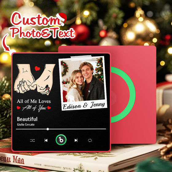 FridgeBeats Framed 4.0 Custom Photo “All of Me Loves All of You” Music Fridge Magnet – Colorful Frame Gift