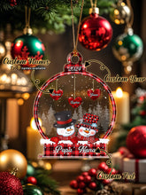 Load image into Gallery viewer, Personalized Snowman Family Name Christmas Ornament – Snowball Family Gift

