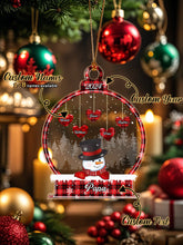 Load image into Gallery viewer, Personalized Snowman Family Name Christmas Ornament – Snowball Gift for Grandma &amp; Grandpa
