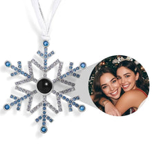 Load image into Gallery viewer, Personalized Blue Snowflake Photo Projection Ornament – Christmas Gift
