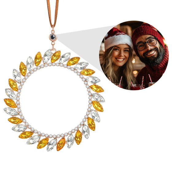 Personalized Photo Wreath Projection Ornament – Christmas Tree Decoration Gift