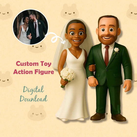 Custom 2-Person 3D Mini Figure from Photo – Personalized Couple Toy Gift