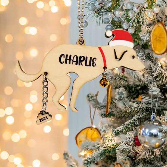Personalized Pooping Pooches Dog Christmas Ornament – Funny Holiday Gift