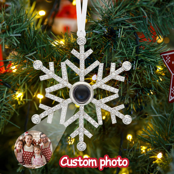 Personalized Snowflake Photo Projection Christmas Ornament