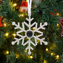Load image into Gallery viewer, Personalized Snowflake Photo Projection Christmas Ornament
