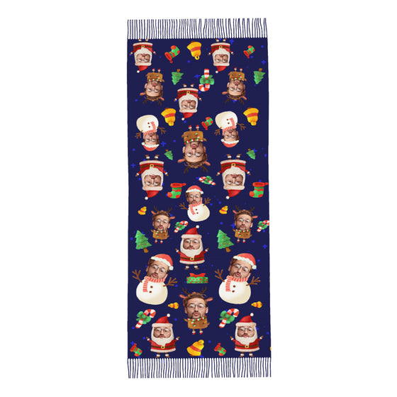 Custom Face Christmas Scarf – Unisex Winter Scarf Gift for the Holidays