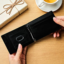 Load image into Gallery viewer, Custom Engraved PU Leather Wallet with Money Clip – Men’s Gift
