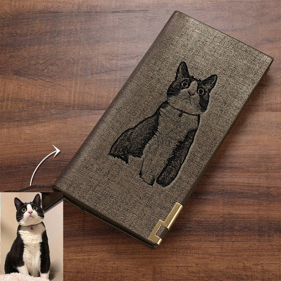 Stylish Personalized PU Leather Long Wallet with Custom Photo