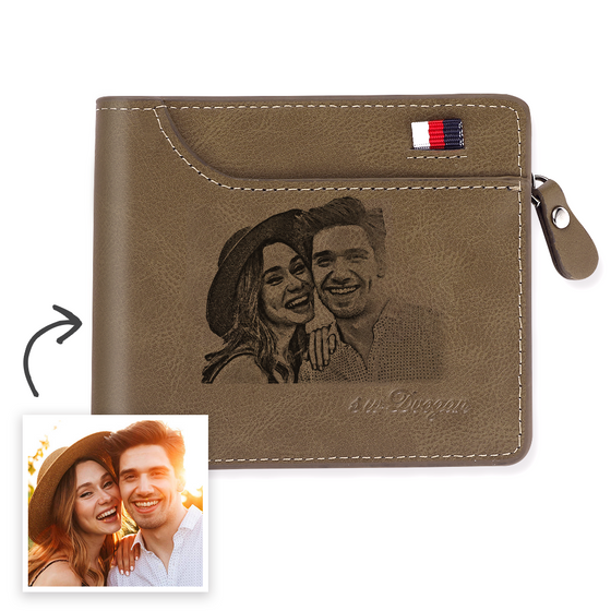 Personalized PU Leather Wallet with Photo – Ideal for Anniversary or Birthday