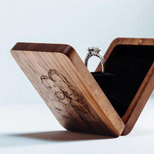 Load image into Gallery viewer, Slim Engagement Ring Box – Personalized Wooden Jewelry Box