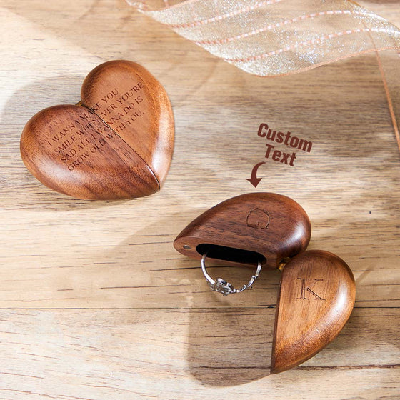 Secret Engraved Heart Flip Ring Box – Personalized Unique Jewelry Box