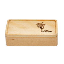 Load image into Gallery viewer, Personalized Birth Flower Jewelry Box with Custom Name – Gift for Her
