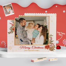 Load image into Gallery viewer, Personalized Photo &amp; Text Puzzle Block Ornament – Custom Desktop Christmas Gift
