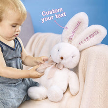 Load image into Gallery viewer, Custom Embroidered Long-Ears Bunny – Personalized Rabbit Plush for Baby Easter Gift
