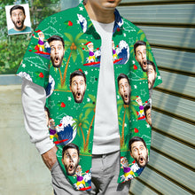 Load image into Gallery viewer, Custom Face Surfing Santa Hawaiian Shirt – Personalized Christmas Gift for Men
