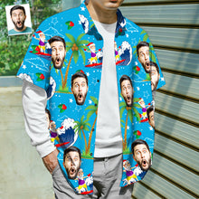 Load image into Gallery viewer, Custom Face Surfing Santa Hawaiian Shirt – Personalized Christmas Gift for Men

