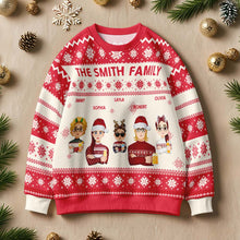 Load image into Gallery viewer, Personalized Cartoon Christmas Ugly Sweater – Funny Gift for Family or Friends
